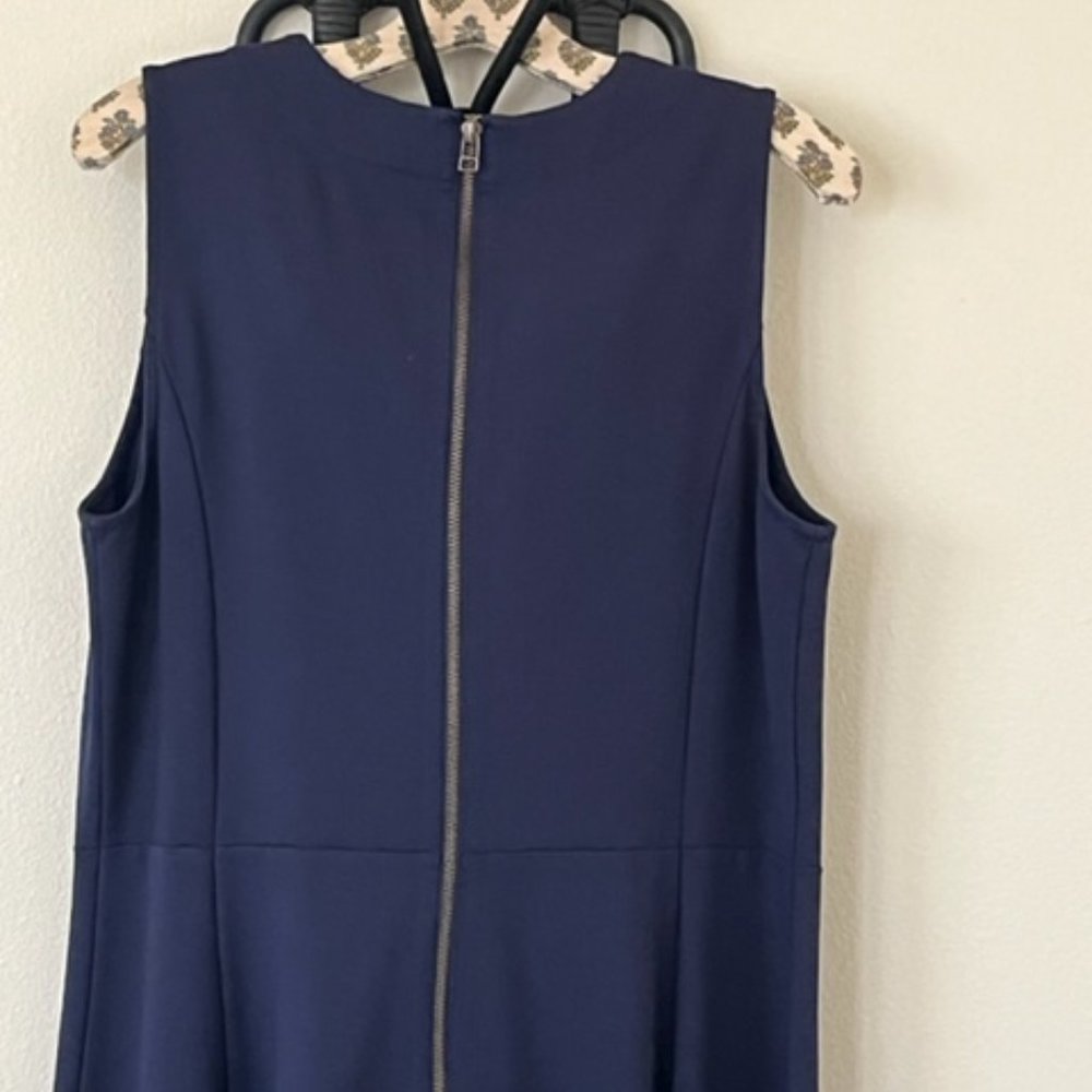 Navy Fit & Flare Sleeveless Dress Size: 14W - Picture 5 of 7